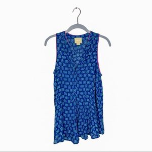 Maeve Size 2 Blue Wave Sleeveless Ada Button Up Tank Top
